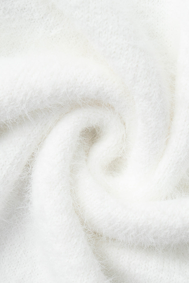 Fuzzy Long Sleeve Button Cardigan and Skirt Set Lavish Daily