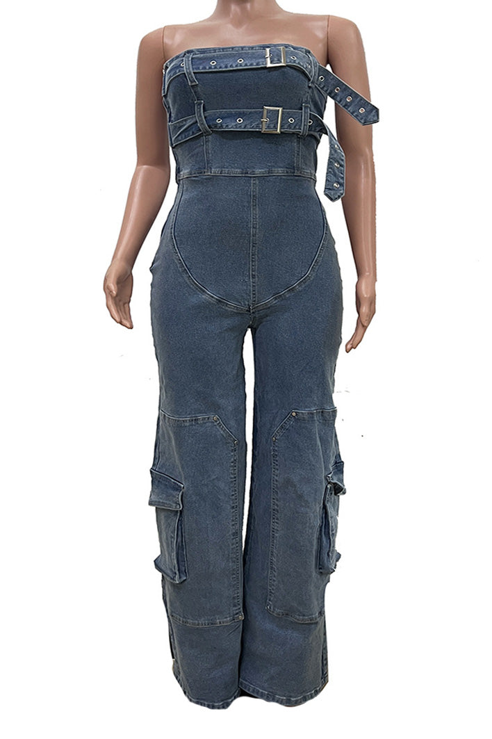 Hip Hop High Waist Denim Jumpsuit Lavish Daily