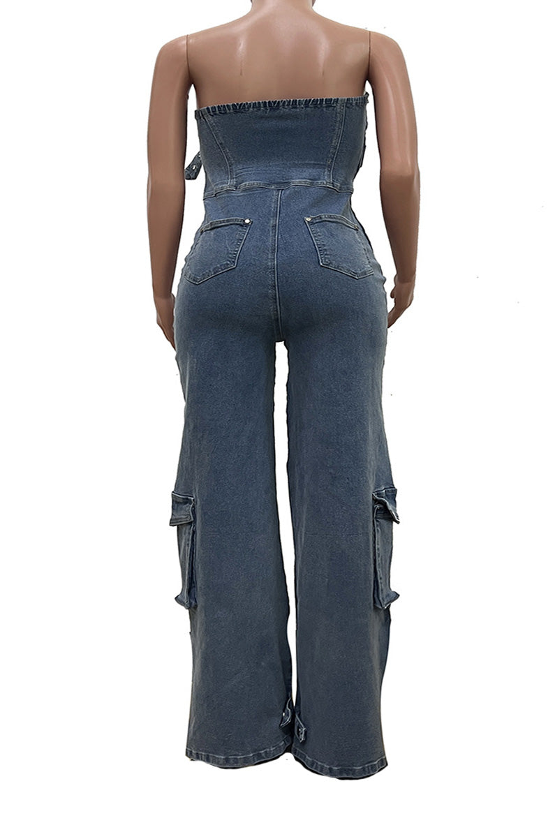 Hip Hop High Waist Denim Jumpsuit Lavish Daily