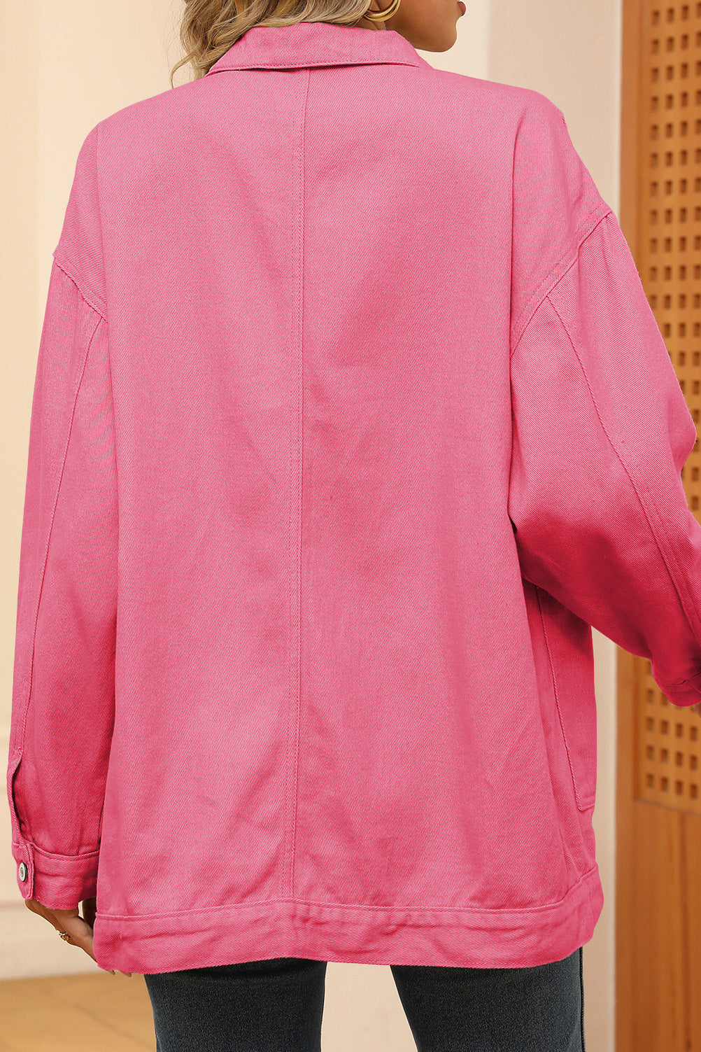 Oversized Drop Shoulder Denim Jacket Lavish Daily