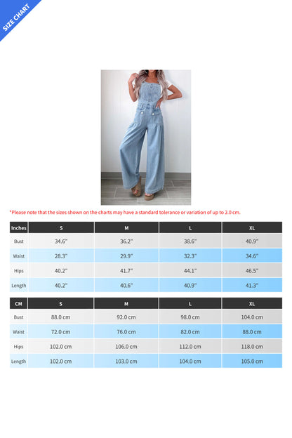 Loose Fit Denim Jumpsuit with Straps Lavish Daily
