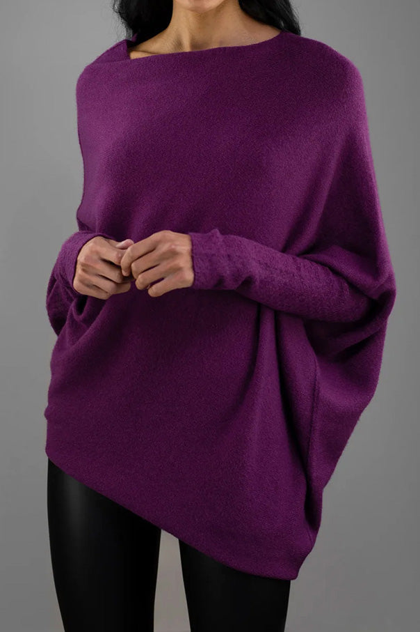 Solid Crew Neck Long Sleeve Top Lavish Daily