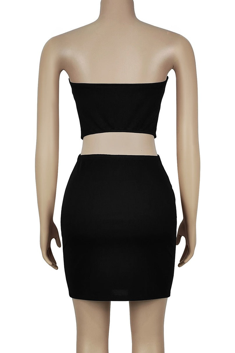 Strapless Eyelet Two Piece Skirt Set Lavish Daily