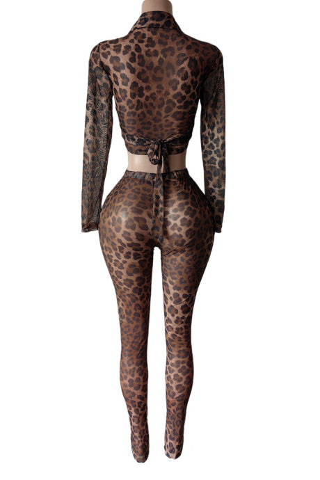 Mesh Printed Tie Split Set Lavish Daily