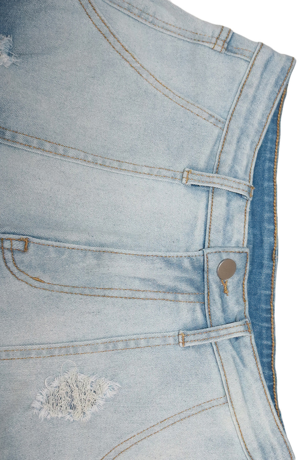 Color-Fade Ripped Jeans Shorts Lavish Daily