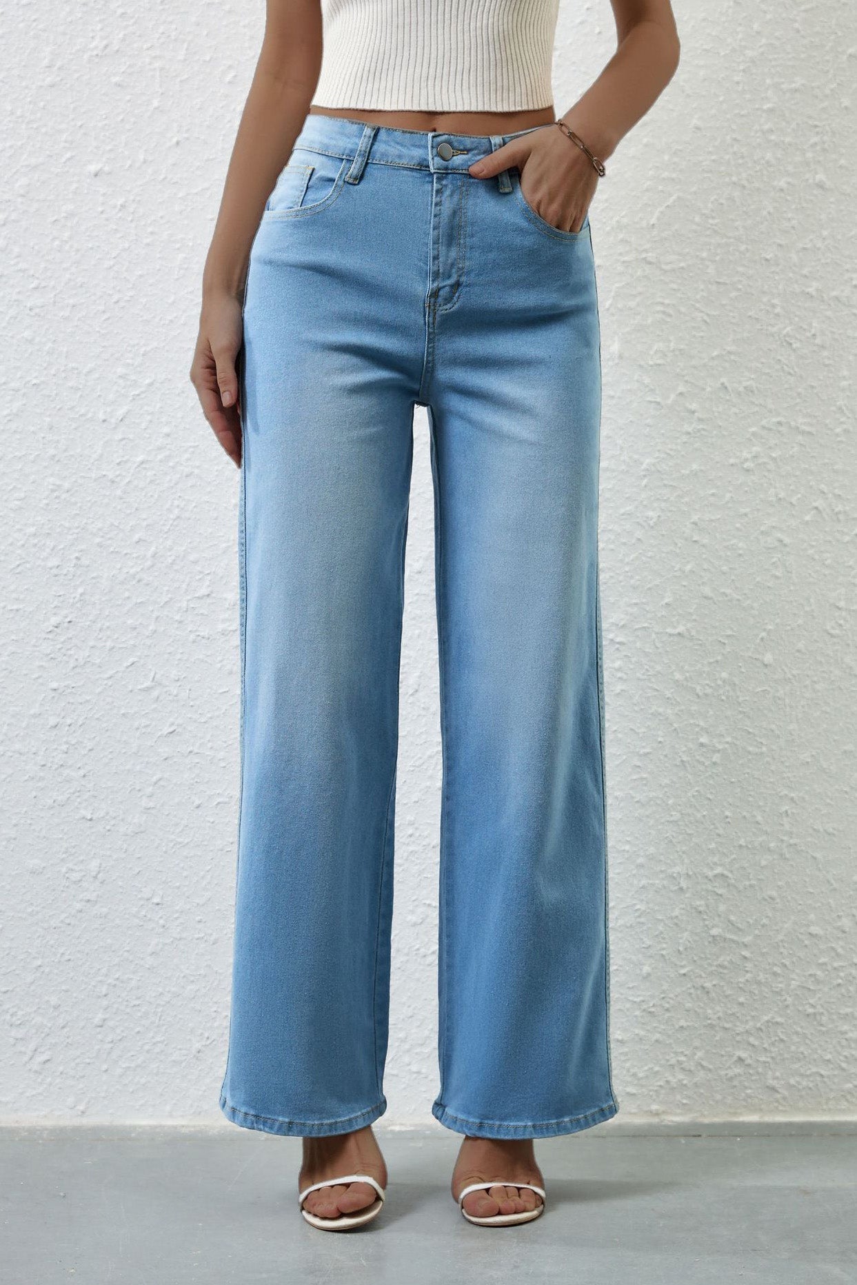 High Waist Straight Leg Jeans Lavish Daily
