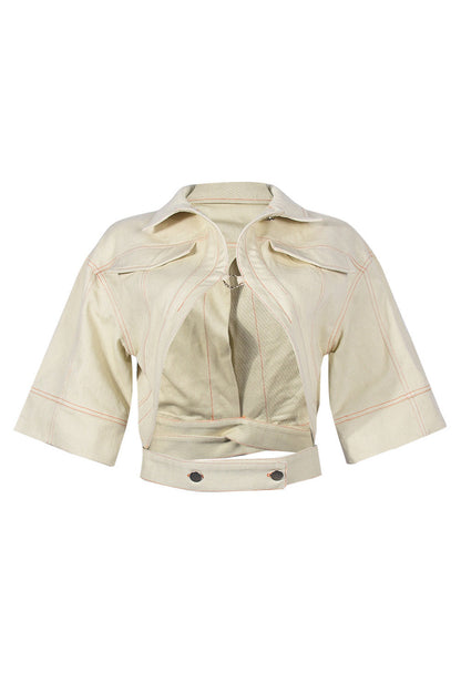 Midriff Crop Top Jacket Lavish Daily