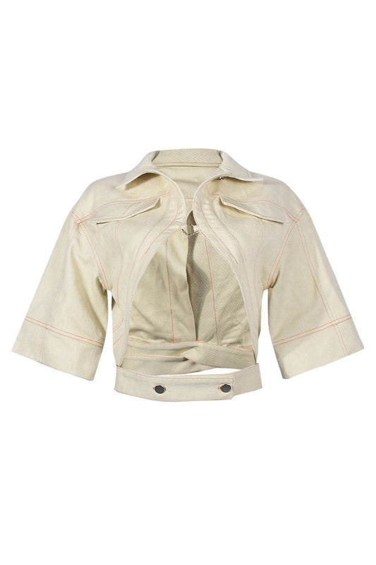 Midriff Crop Top Jacket Lavish Daily