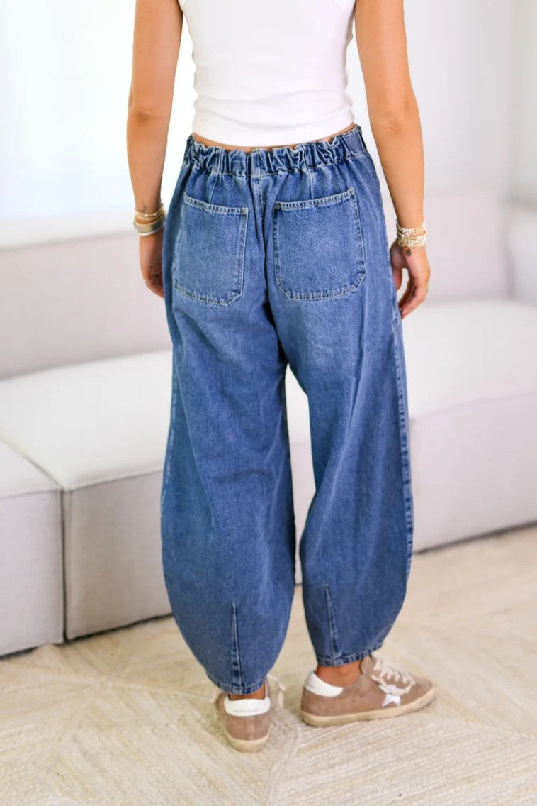 Drawstring Jeans with Pockets Lavish Daily