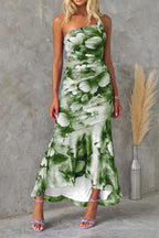 Off-Shoulder Floral Slim Irregular Maxi Dress Lavish Daily