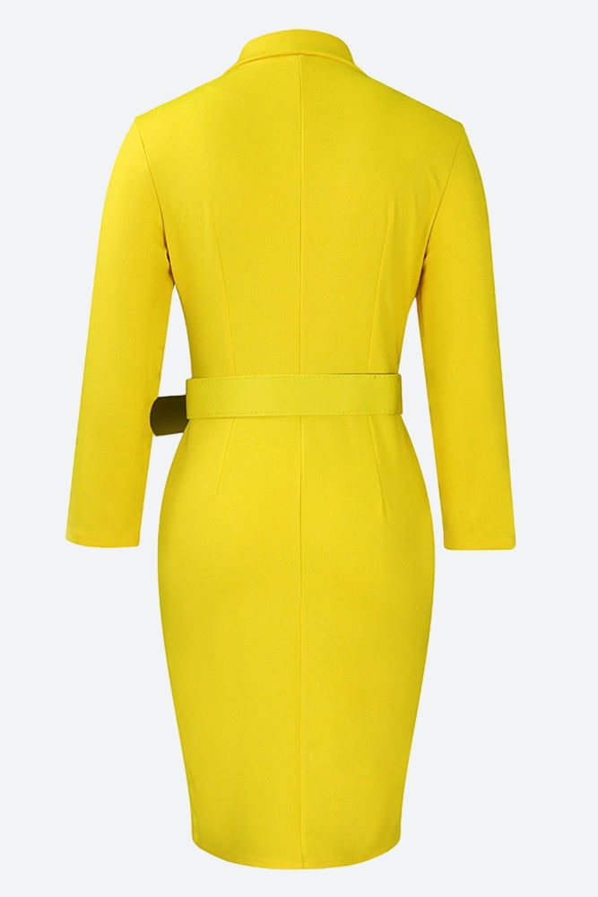 Long Sleeve Double Breasted Midi Dress Lavish Daily