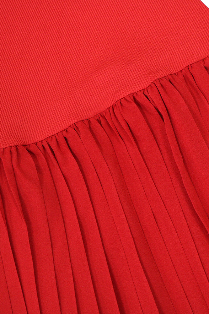 Sleeveless Round Neck Pleated Mini Dress Lavish Daily