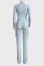 Zip-Front Bodysuit & Cargo Pants Set Lavish Daily