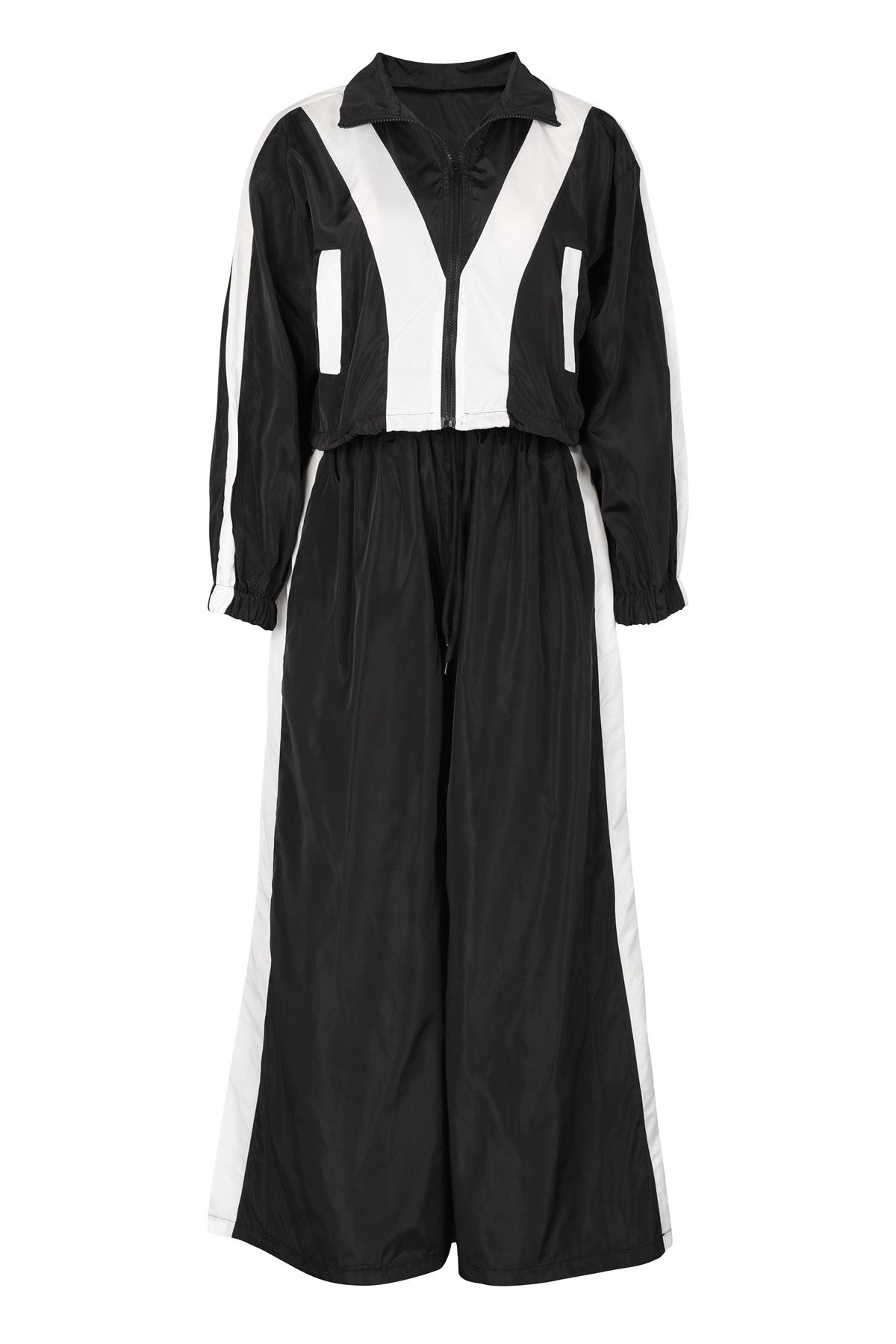 Color-Block Windbreaker & Wide-Leg Set Lavish Daily