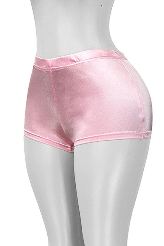 Shiny Satin Bodycon Mini Shorts Lavish Daily