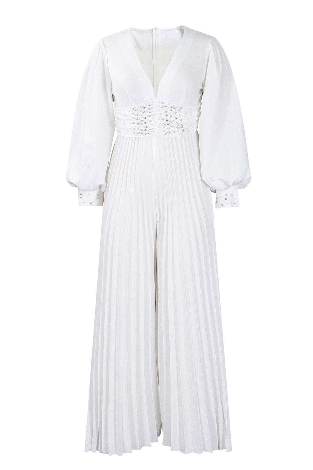 Plus Size Beaded Mesh Wide-Leg Jumpsuit Lavish Daily