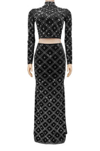 Elegant Pearl Beaded Rhinestone Evening Maxi Set Lavish Daily