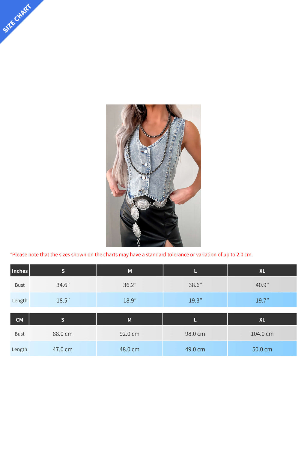 Sleeveless Studded Denim Vest Lavish Daily