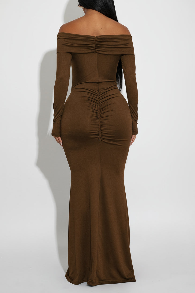 Off-Shoulder Bodycon Dress – Elegant Fit Lavish Daily