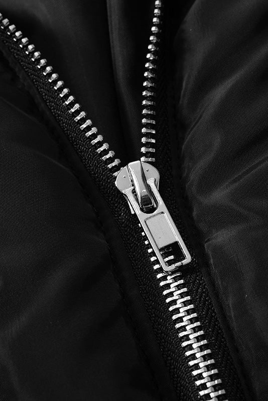 Diffraction Stitching Cropped Padded Jacket Lavish Daily