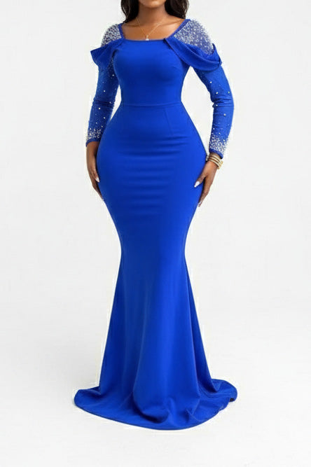 Square Neck Long Sleeve Bodycon Maxi Dress Lavish Daily