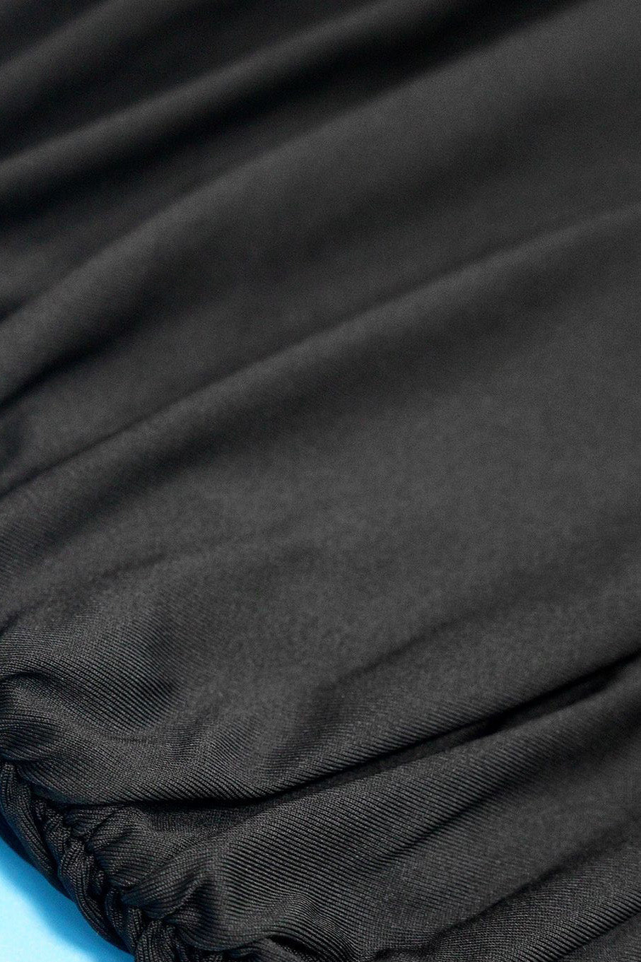 Mock Neck Ruched Mini Dress with Draped Train Lavish Daily