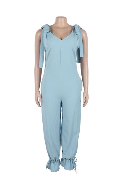 Bandage Casual Style Loose Jumpsuit Lavish Daily