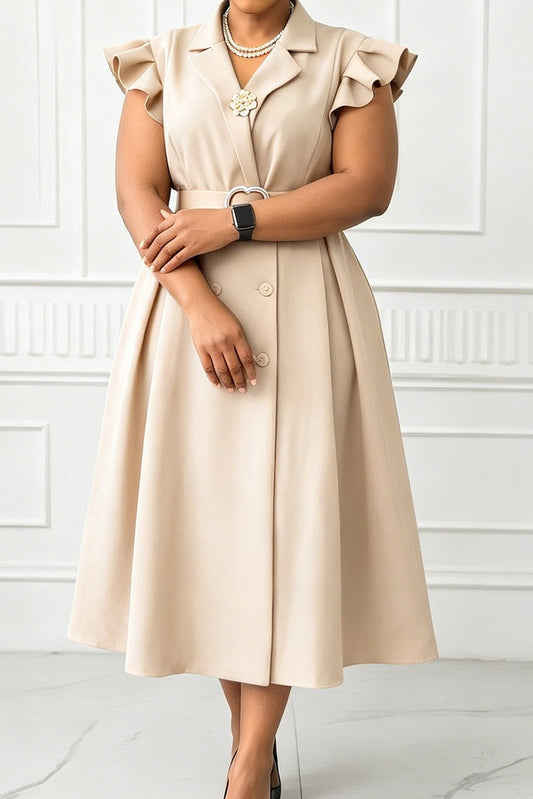 Elegant Ruffle Peplum Bodice Pencil Dress Lavish Daily
