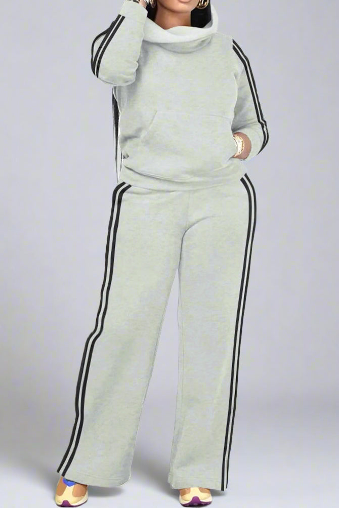 Side Stripe Sweatshirt & Pants Set Lavish Daily