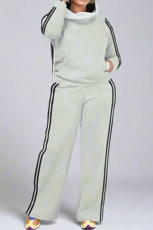 Side Stripe Sweatshirt & Pants Set Lavish Daily