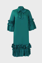 Ruffle Hem Flare Sleeve Maxi Dress Lavish Daily
