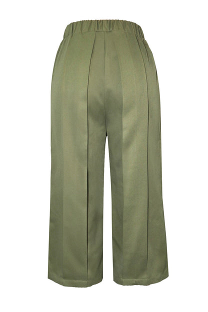High Waist Pleated Wide Leg Culottes Lavish Daily