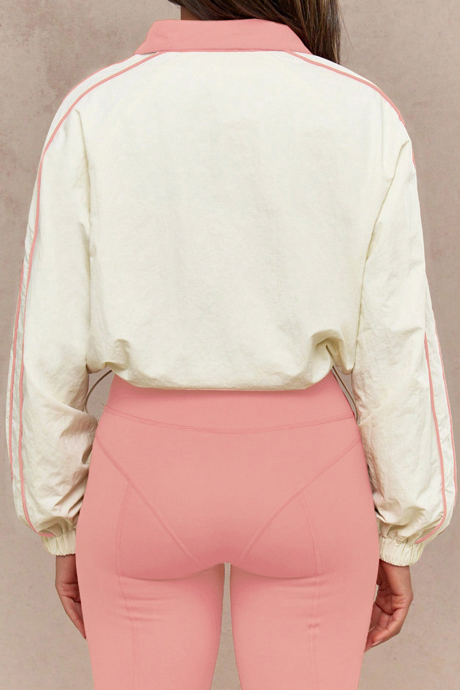 Drawstring Waist Nylon Top & Yoga Pants Activewear Set Lavish Daily