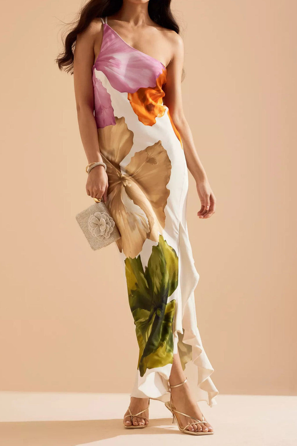 One Shoulder Printed Casual Vacation Dress Lavish Daily