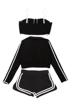 Sporty Contrast Trim 3-Piece Set Lavish Daily