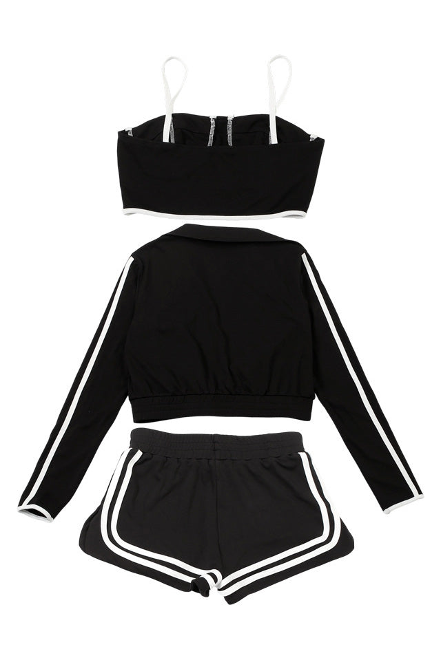 Sporty Contrast Trim 3-Piece Set Lavish Daily