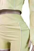 Zip-Up Thumbhole Top & Shorts Set - Sport Fit Lavish Daily