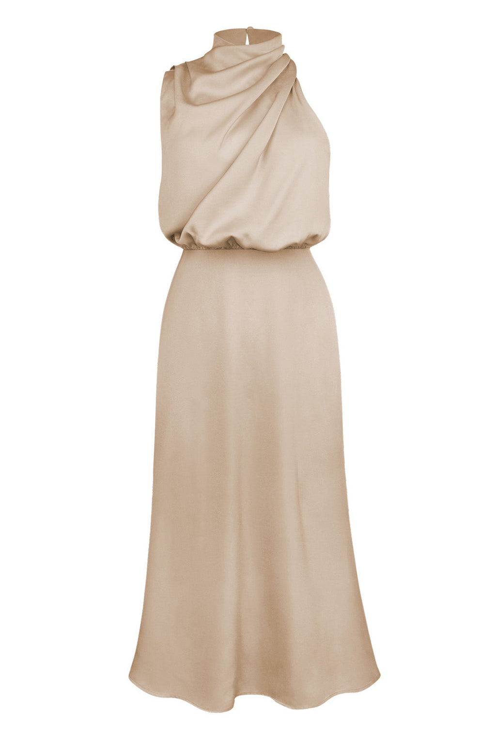 Satin Mock-Neck Slip Dress Lavish Daily