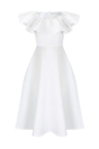 Ruffle Trim Short Sleeve A Line Dress Lavish Daily