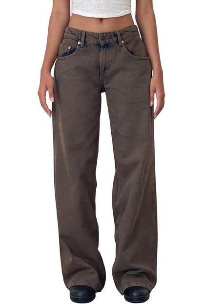 Vintage Low Rise Straight Leg Jeans Lavish Daily