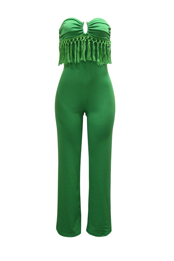 Sleeveless Tube Top Solid Color Jumpsuit Lavish Daily