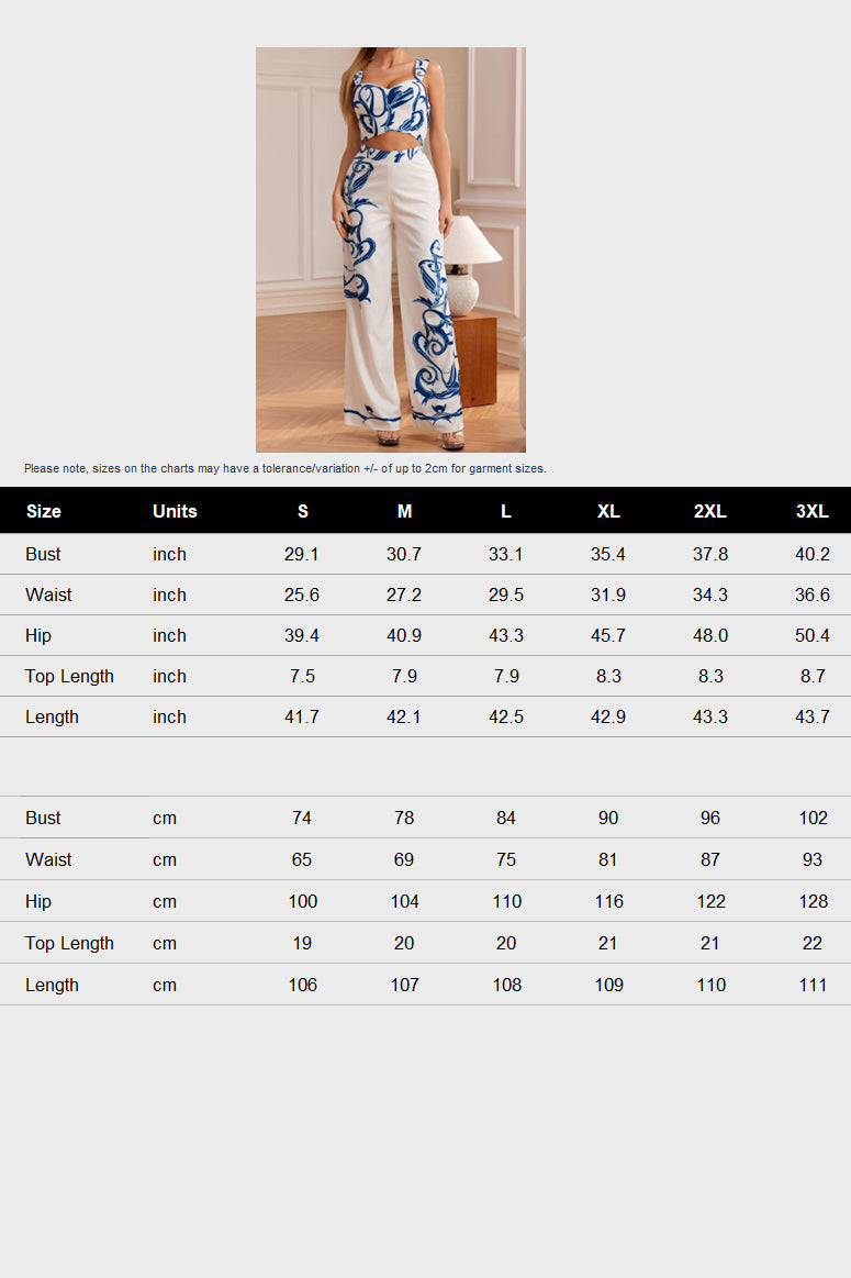 Print Top and Wide Leg Pants 2-Piece Set Lavish Daily