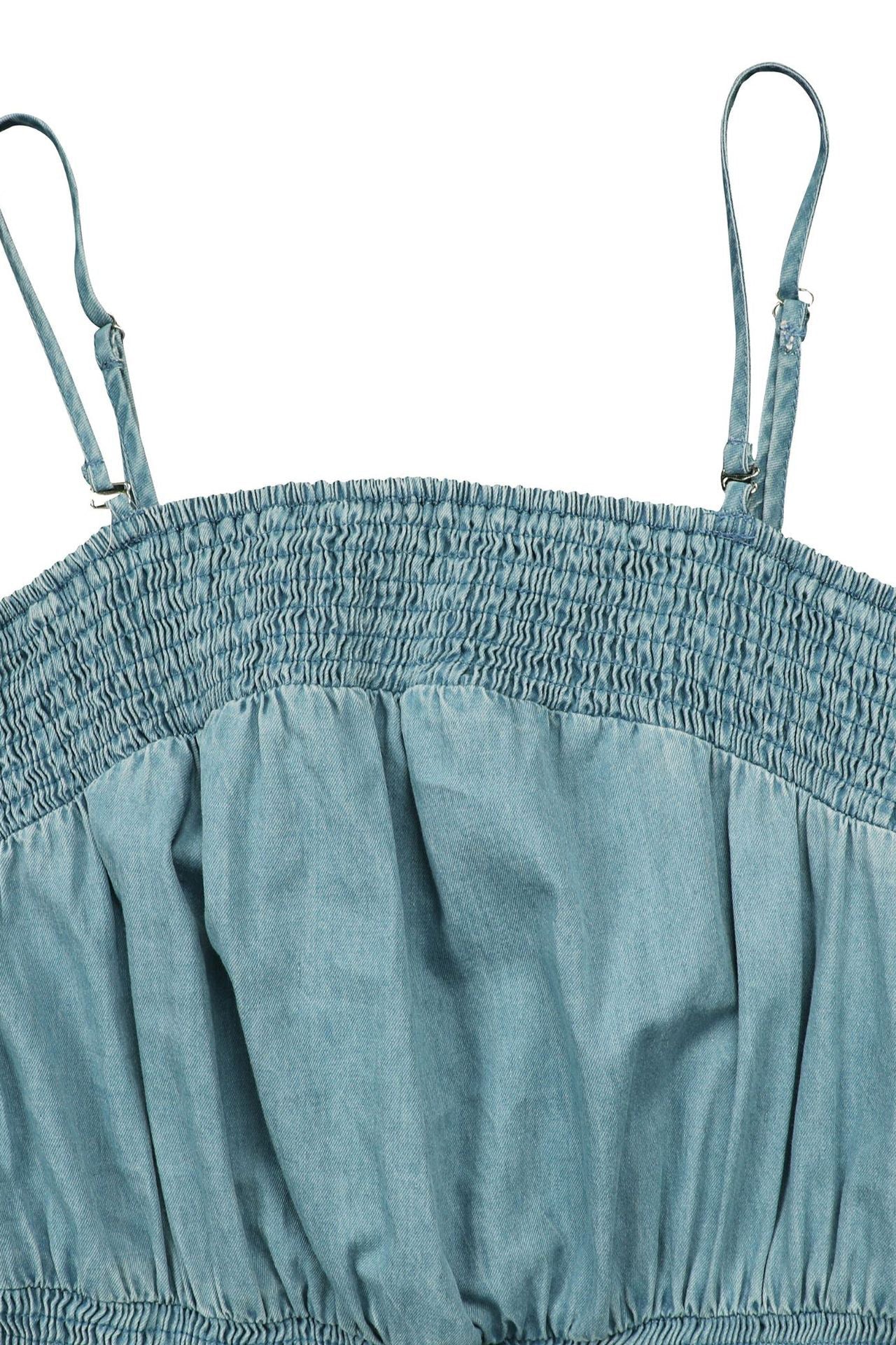 Denim Sleeveless Wide-Leg Jumpsuit Lavish Daily