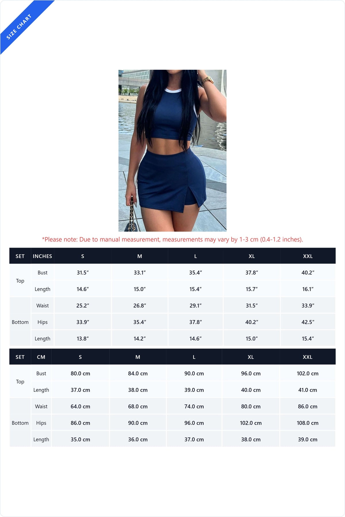 Contrast Trim Crop Tank & Skort Set LavishDaily