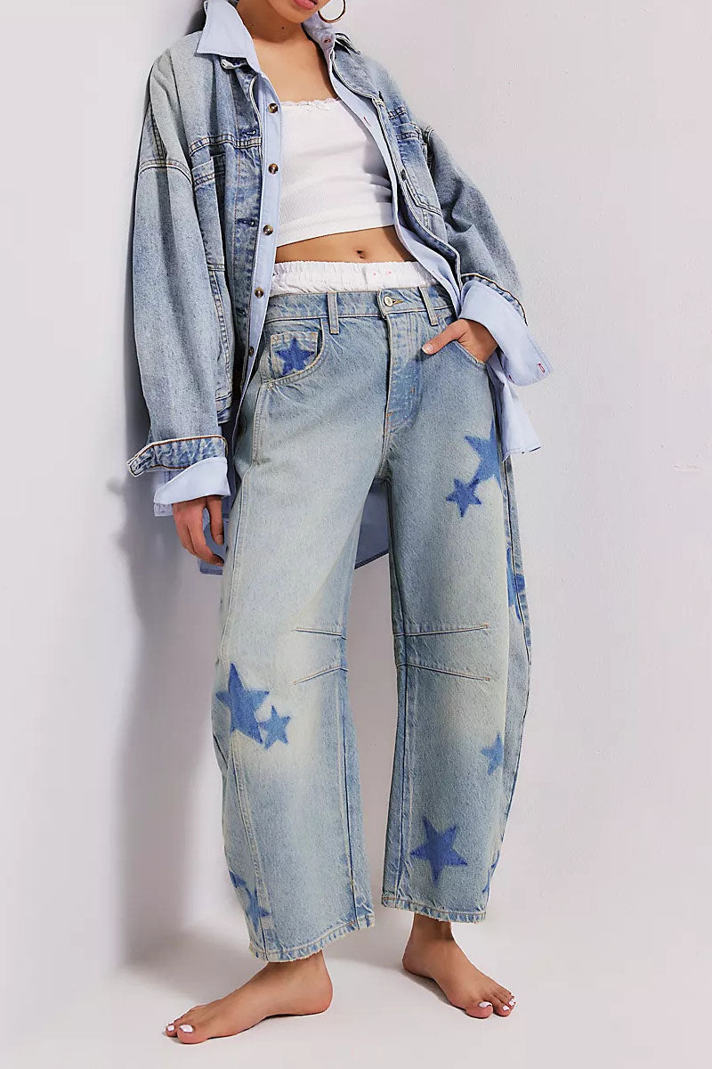 Street Style Plain Long Oversized Jeans Lavish Daily