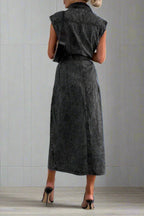 Sleeveless Denim Shirt Dress Lavish Daily