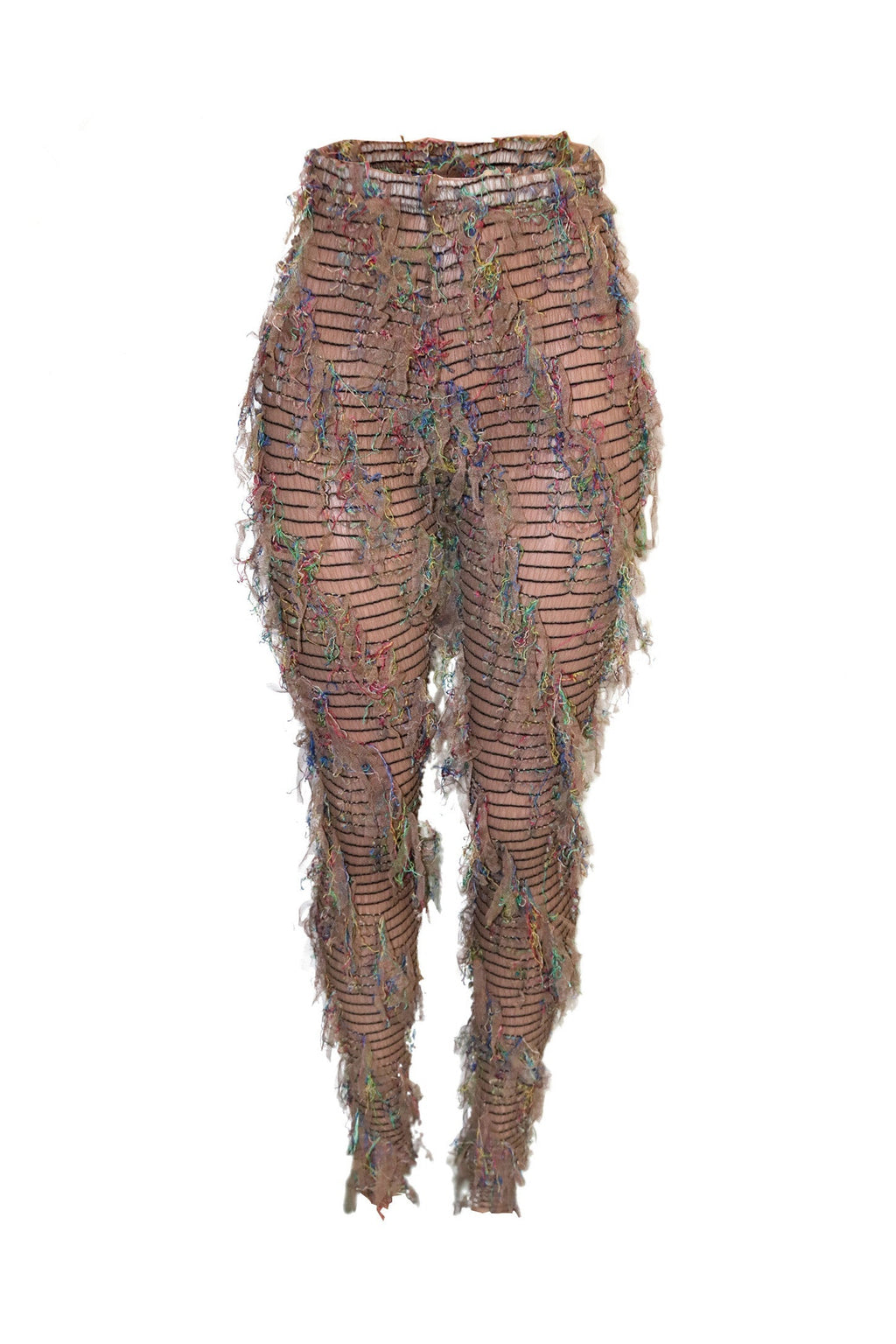 Fringe Sheer Mesh Straight Leg Pants Lavish Daily