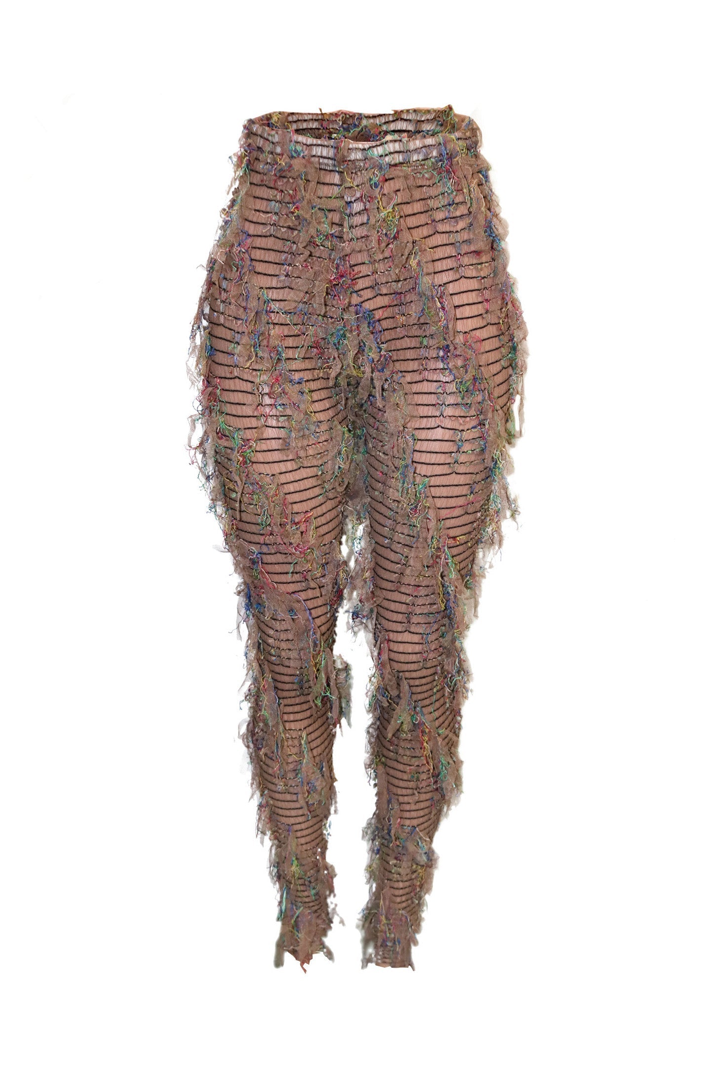 Fringe Sheer Mesh Straight Leg Pants Lavish Daily