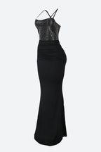 Rhinestone Lace-Up Cutout Mermaid Dress Lavish Daily