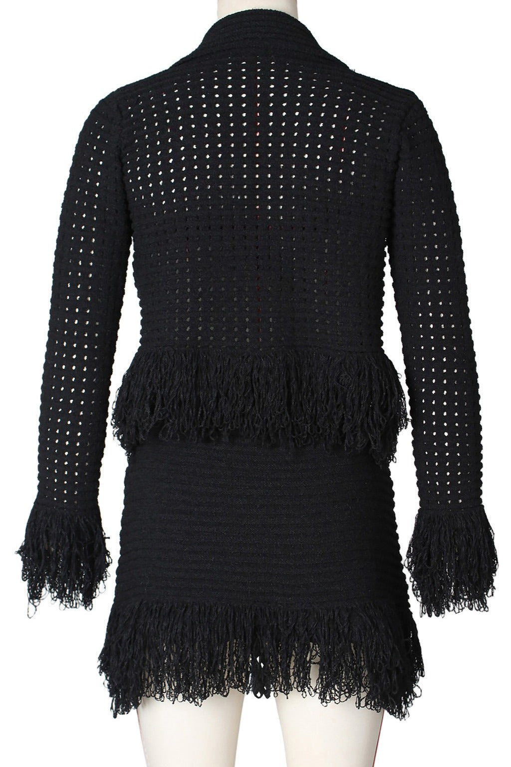 Knitted Fringe Skirt Set Lavish Daily